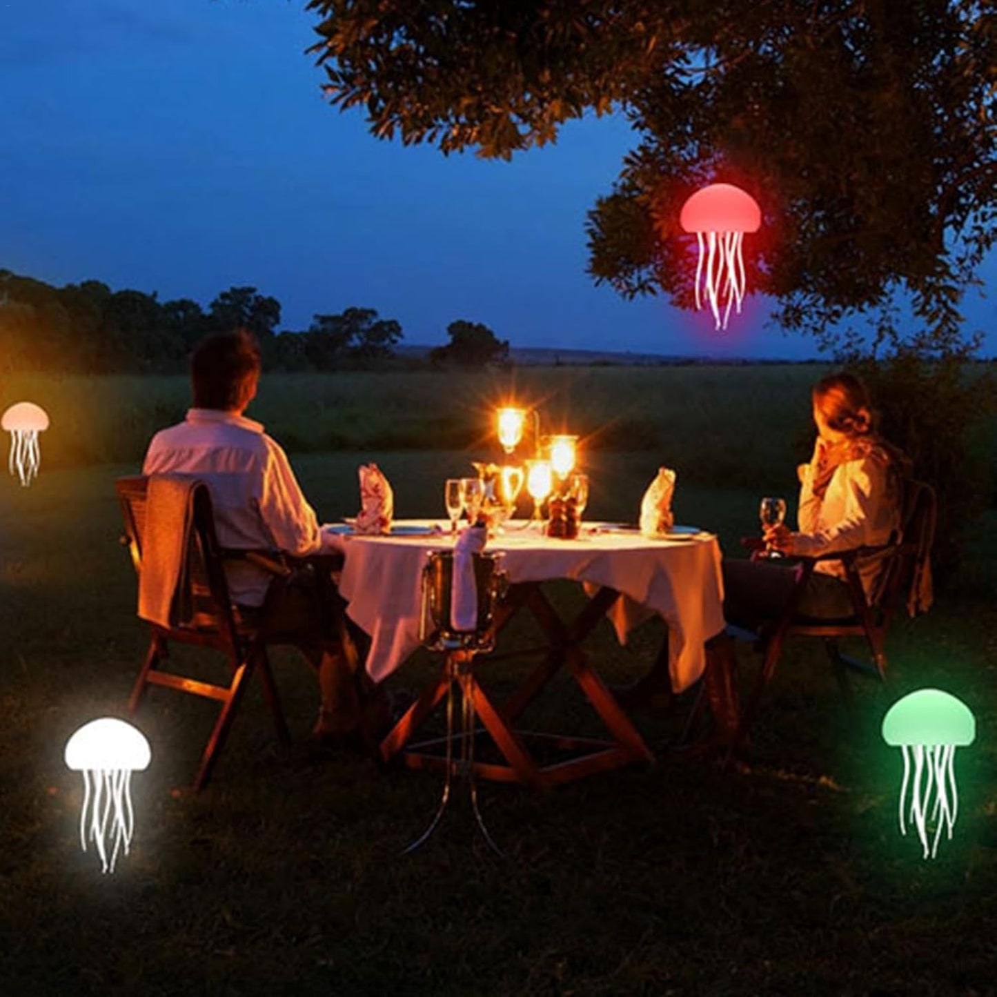 Lámpara LED De Medusa RGB Con Control De Voz, Luz Nocturna Recargable, Lámpara De Mesa Tipo C Con Sensor Táctil Para Dormitorio