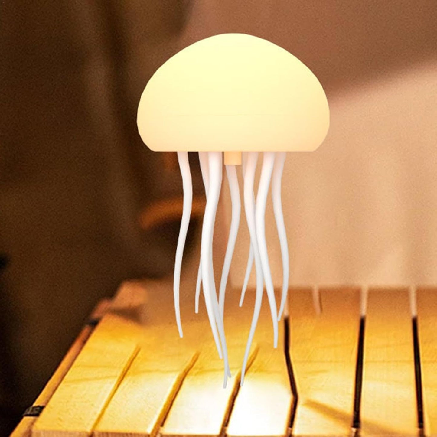 Lámpara LED De Medusa RGB Con Control De Voz, Luz Nocturna Recargable, Lámpara De Mesa Tipo C Con Sensor Táctil Para Dormitorio