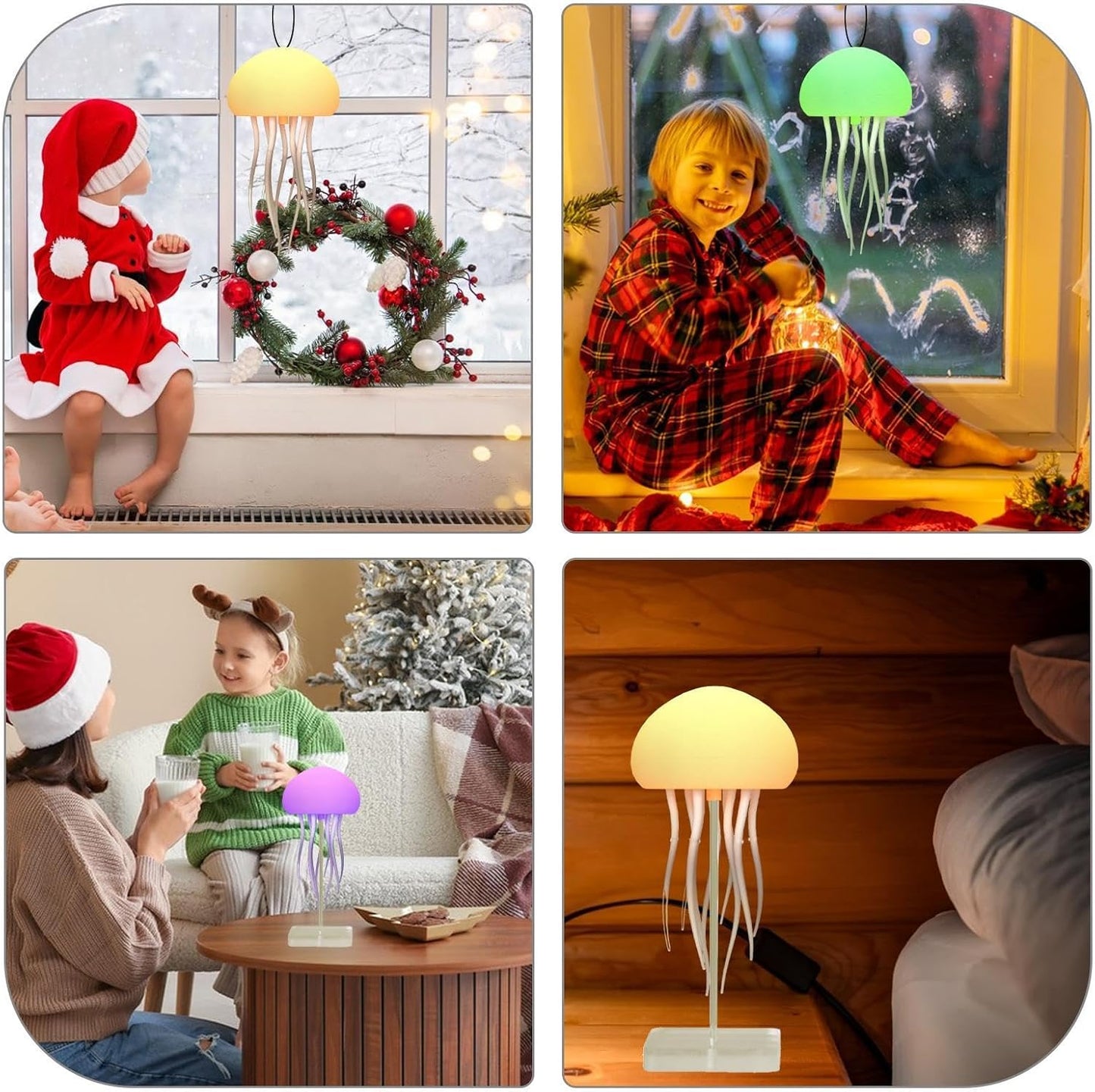 Lámpara LED De Medusa RGB Con Control De Voz, Luz Nocturna Recargable, Lámpara De Mesa Tipo C Con Sensor Táctil Para Dormitorio