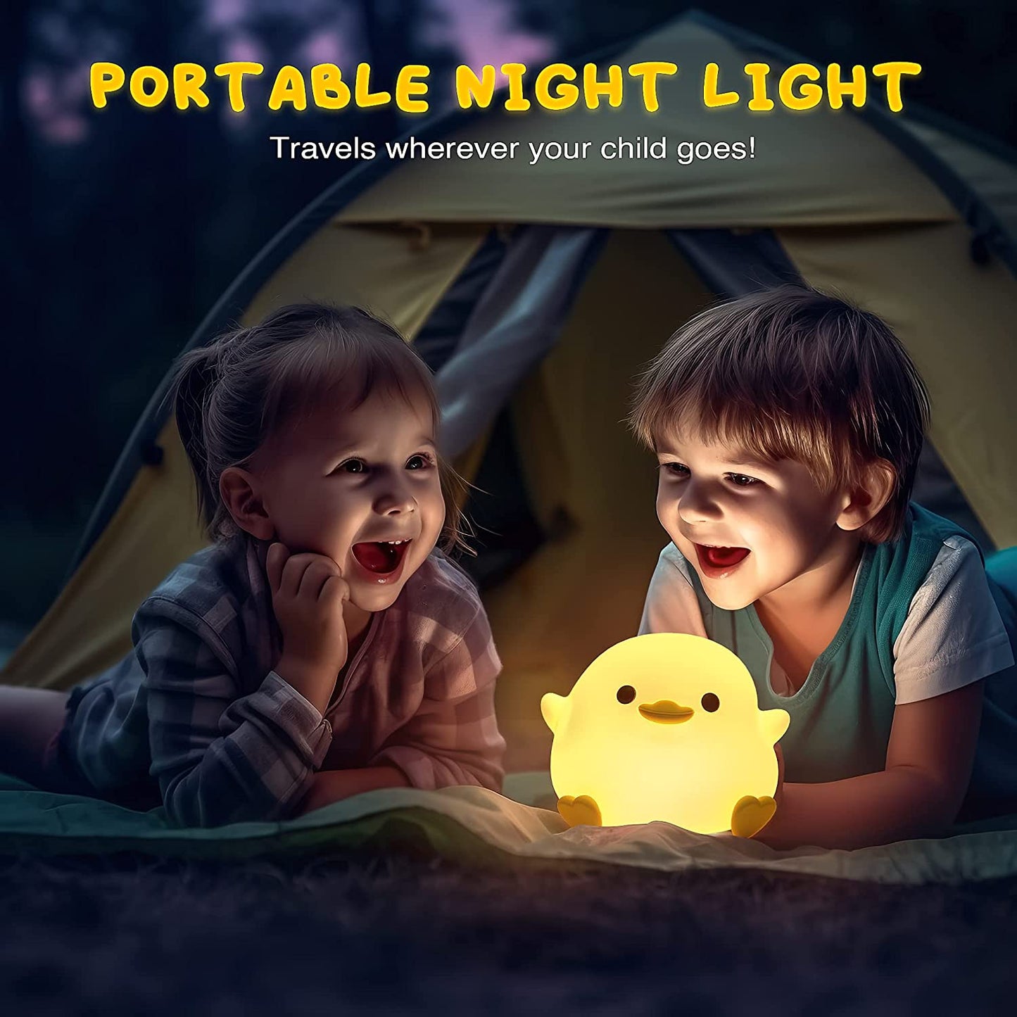 UNEEDE Luz Nocturna Infantil, Lampara Bebe De Silicona Kawaii,Luz Bebe Nocturna Con Temporizador, Adecuada Para La Decoración De Habitaciones Regalos Para Niños(Baby Benson)