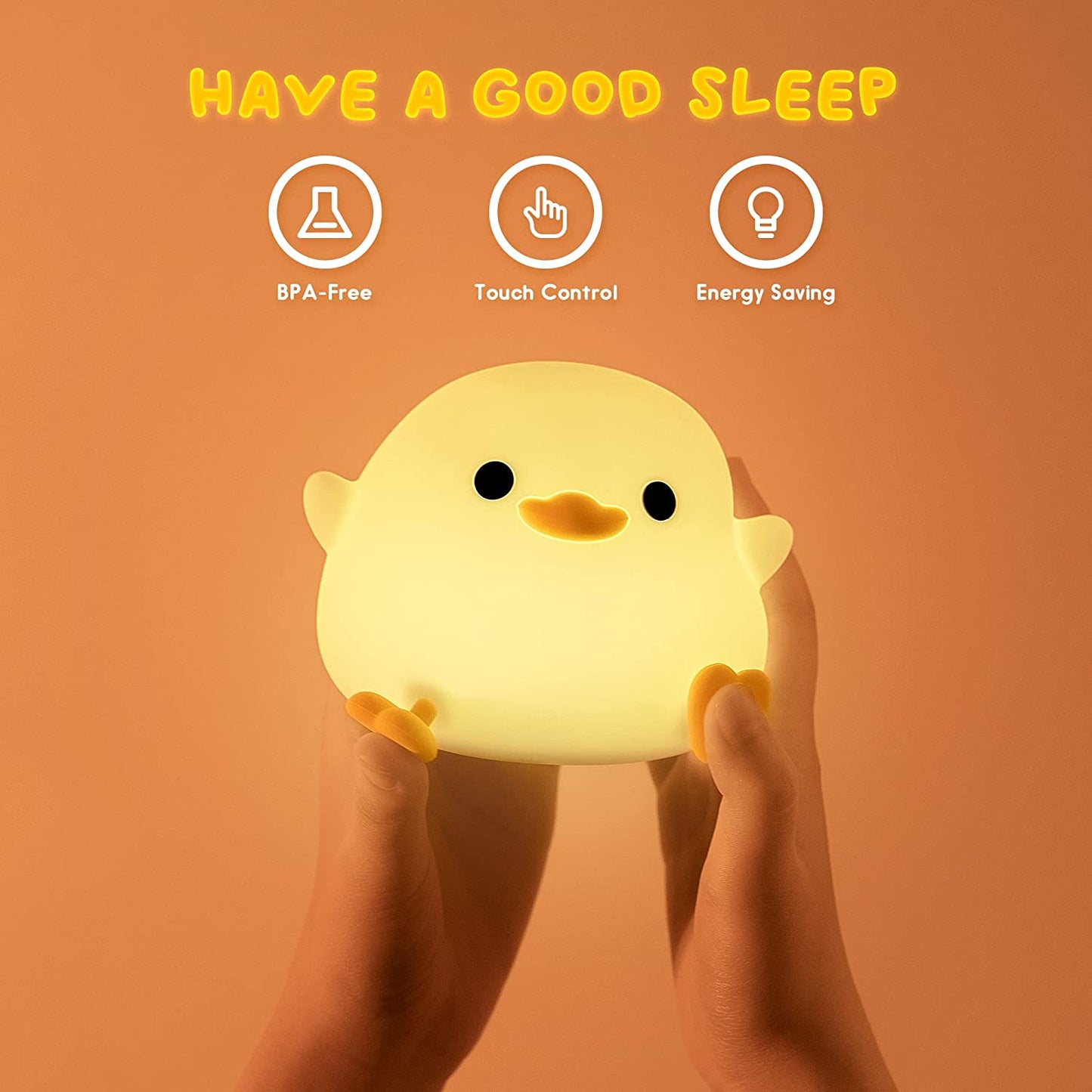 UNEEDE Luz Nocturna Infantil, Lampara Bebe De Silicona Kawaii,Luz Bebe Nocturna Con Temporizador, Adecuada Para La Decoración De Habitaciones Regalos Para Niños(Baby Benson)
