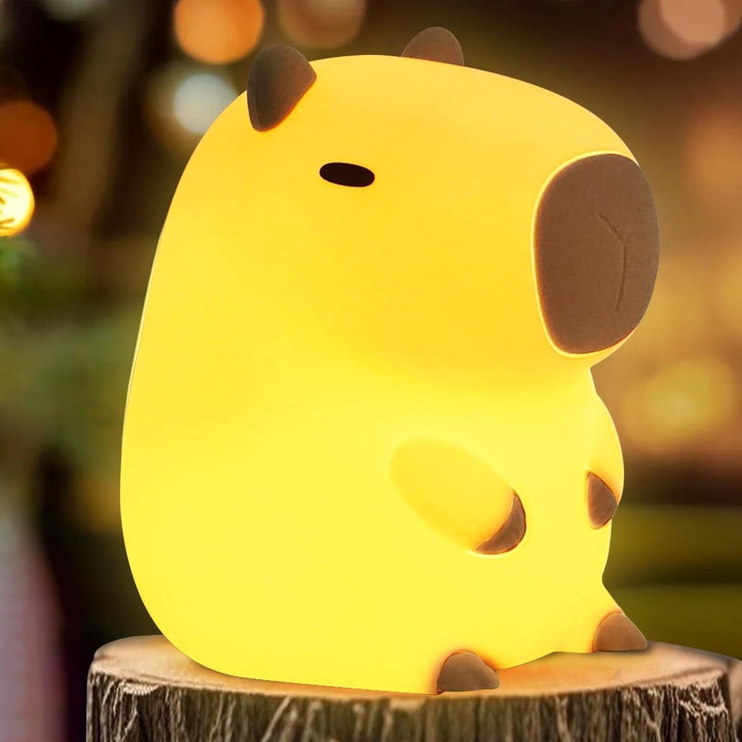 Luz Nocturna Infantil Capybara, Luz Bebe Nocturna LED De Animales Blandos, Lampara Bebe Noche Con 2 Modos Brillo, Recargable, Táctil, Decoración Para Dormitorio, Regalo Para Bebés Y Niños