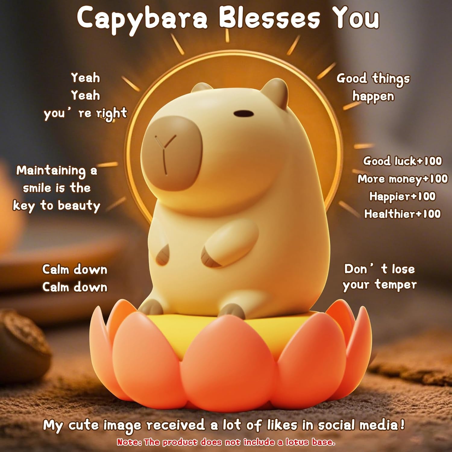 Luz Nocturna Infantil Capybara, Luz Bebe Nocturna LED De Animales Blandos, Lampara Bebe Noche Con 2 Modos Brillo, Recargable, Táctil, Decoración Para Dormitorio, Regalo Para Bebés Y Niños