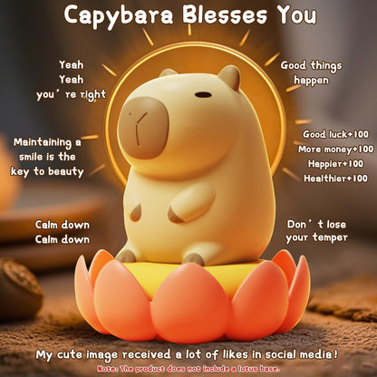 Luz Nocturna Infantil Capybara, Luz Bebe Nocturna LED De Animales Blandos, Lampara Bebe Noche Con 2 Modos Brillo, Recargable, Táctil, Decoración Para Dormitorio, Regalo Para Bebés Y Niños