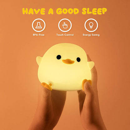 UNEEDE Luz Nocturna Infantil, Lampara Bebe De Silicona Kawaii,Luz Bebe Nocturna Con Temporizador, Adecuada Para La Decoración De Habitaciones Regalos Para Niños(Baby Benson)