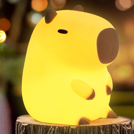 Luz Nocturna Infantil Capybara, Luz Bebe Nocturna LED De Animales Blandos, Lampara Bebe Noche Con 2 Modos Brillo, Recargable, Táctil, Decoración Para Dormitorio, Regalo Para Bebés Y Niños